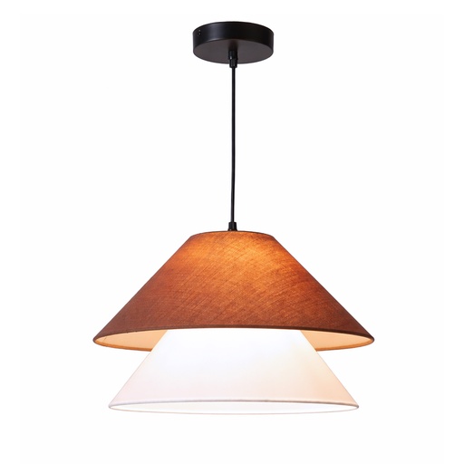 [C070-TXT-BW] Lámpara Colgante de Tela Ø40 cm – Diseño Elegante, Casquillo E27, Altura Regulable "SIENA"