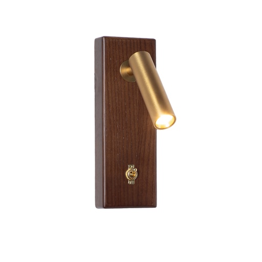 Aplique pared LED con base madera rectangularcon interruptor 3W 2800k "Opéra"
