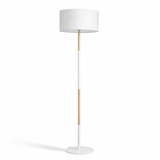 [F022-WH] Lámpara de pie nórdica soporte madera natural - E27 "EIRA"
