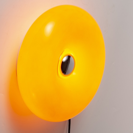 Aplique donut naranja LED vidrio 12W CCT 3000K-4000K-6000K Con cable enchufe e interruptor