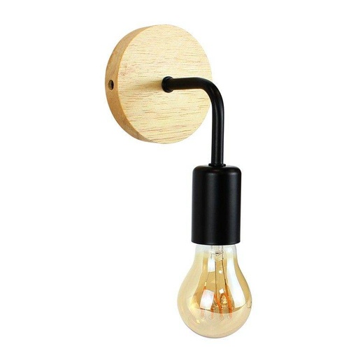 Aplique de Pared Metal con Base de Madera "ELCHE"