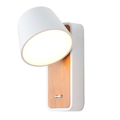 Applique LED orientabile 6W 2700K con base in legno "MINOTTI"