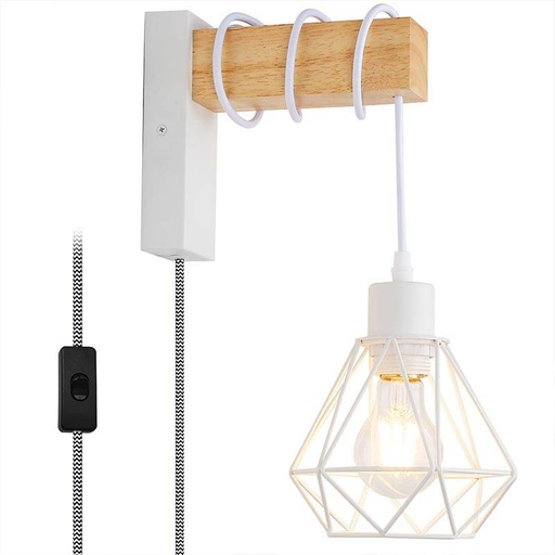 Cage Wall Light with Switch and Plug "MARKUS"