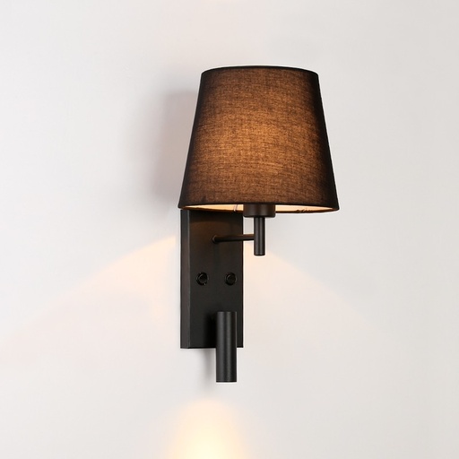 [WL024-BK]  E27 Wall Light with 3.4W LED Reading Light "MONA"