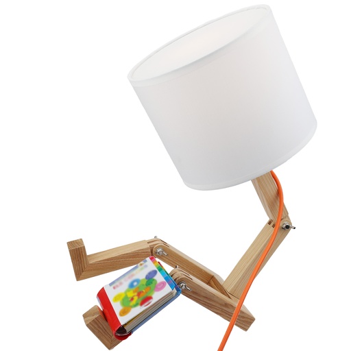 Articulated wooden table lamp "ROBOTEX"