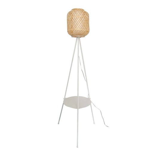 [F012] "AMELIE" Wicker Tripod Floor Lamp with Side Table