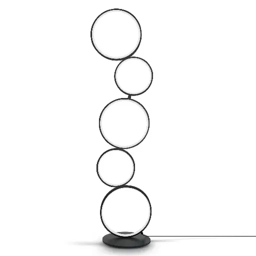 [FL001-BK] Lampada da terra a LED in alluminio "OLIMPO" - 36W - Luce calda