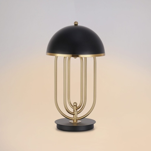 [T017-BK]  "UFLEX" Table Lamp - Classic Art Deco Design in Black and Gold E27*2
