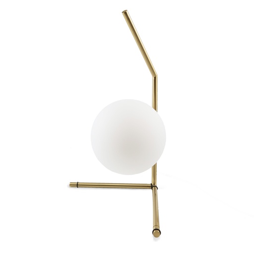 Modern Brass Table Lamp with "Elisa" Crystal Ball Ø150mm - Decor for Office, Bedroom and Living Room