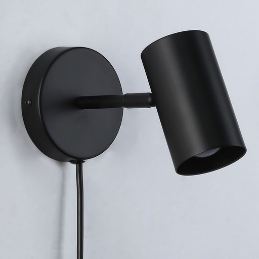 Aplique de pared interior orientable "SVEN" con cable y enchufe - E27