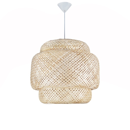 [C037]  Nordic Handmade Bamboo Pendant Light, Creative Japanese Style Simple Style, for Bedroom E27 Base "TART" Ø52cm