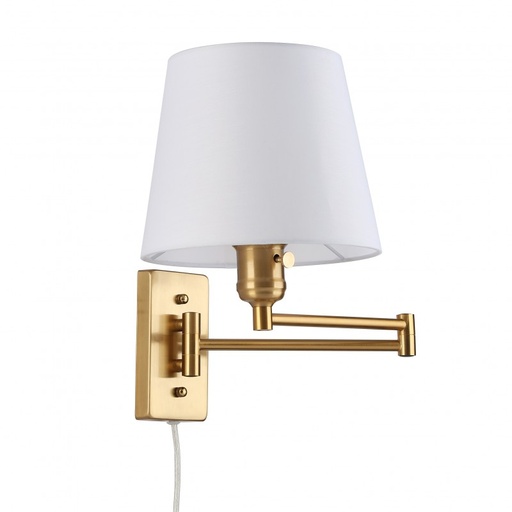 [W58-EU-GD] Aplique de pared con brazo articulado y enchufe "GRECIA"  - E27
