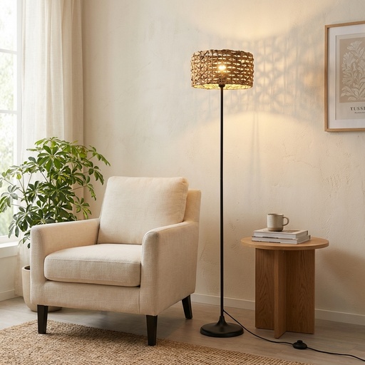 [F004] Lampadaire en rotin naturel « MARINA »