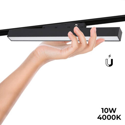 [LM-300-N-BN] Luminária linear LED Opal para trilho magnético 48V - 10W - Preto