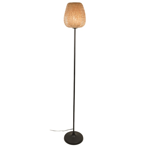 [F001-BK] Wicker Floor Lamp "MAYA"