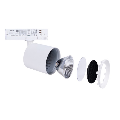 [BPT-40WCRI-BN-B] Spot LED pour rail triphasé 4000K - 40W - IRC 95 - Driver Philips Xitanium - Blanc