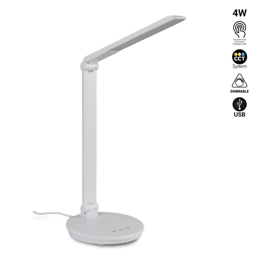 [L1015-B] Lampe de bureau LED avec USB - Dimmable - CCT - 4 W