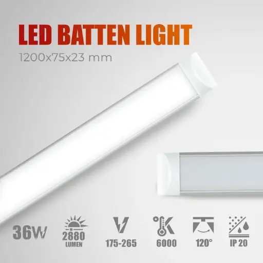[PL-BD1200] Bande LED intégrée 36W 6000K 120CM surface BLADE sans halogène blanc