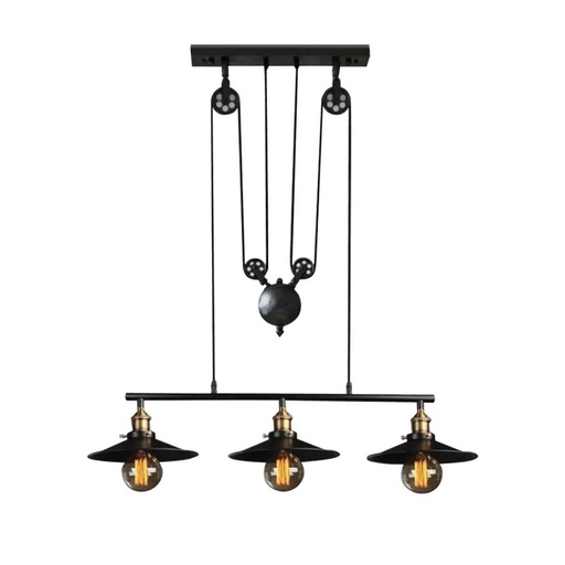 Triple Lifting Pulley Pendant Lamp "WHEEL"