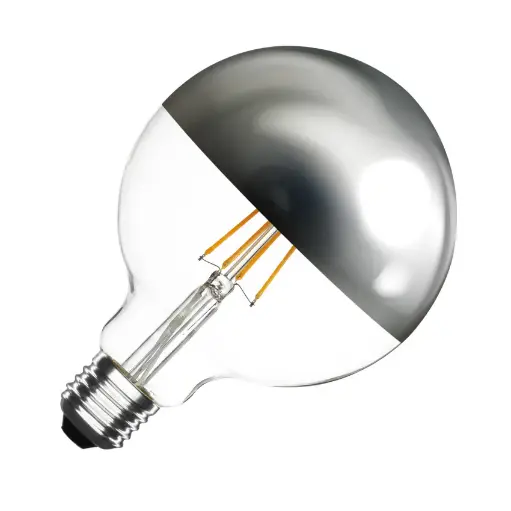 [BLE27-RFRS-G125-6] Lâmpada LED Filamento E27 6W 550 lm G125 Dimerizável Cromada Reflect