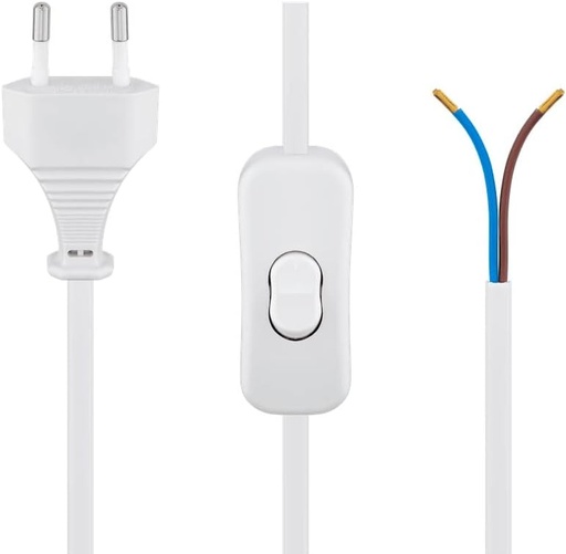 LED power cable with switch, European plug 130cm