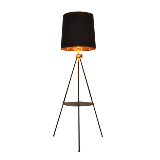 [F021-BK] Lampadaire trépied « TUULI » avec table d'appoint